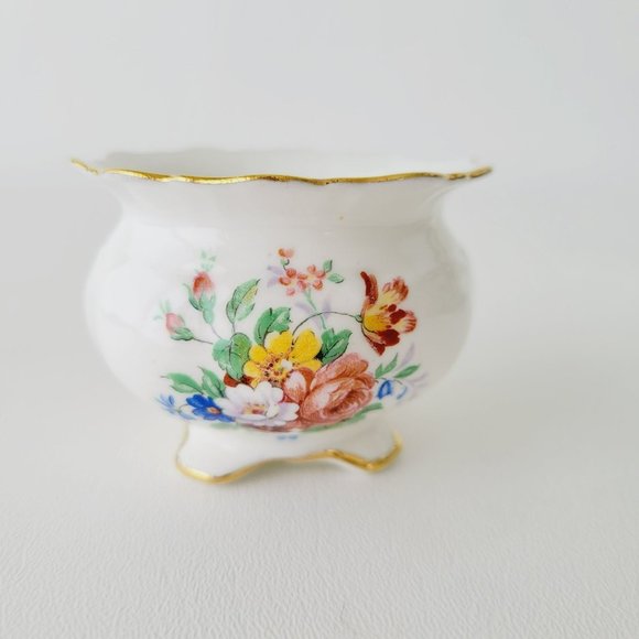 Vintage Aynsley Demitasse Floral 4fl. oz. Footed Creamer & Sugar Bowl, England - Picture 5 of 15